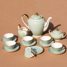 Antique Villeroy & Boch M.Saar 6 Cups Complete Coffee Set Rhône Model