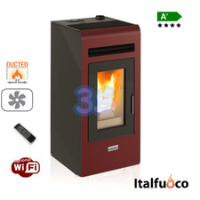 Poêle à pellets canalisé Italfuoco Cayenne 12 kW - 300 m³ Bordeaux avec tél