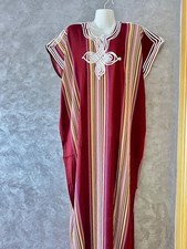 Robe caftan marocaine Gandoura pour femme Caftan bohème rayé berbère fait main