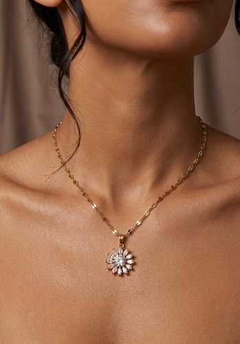 Collier pendentif fleur - collier,