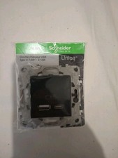 Prise chargeur double usb A+C, à assembler Unica, SCHNEIDER ELECTRIC, Noir