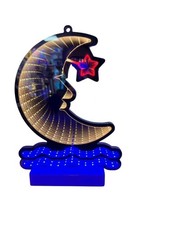 Lune Étoile Décoration LED Infinie Base Bleue Effet Optique De Table N2503 SUS