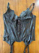 Chantal Thomass For Victoria Secret Black Lace Bustier Corset Garter 34B Goth