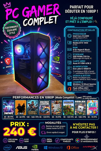Gamer rgb 6500 - 6500, gtx