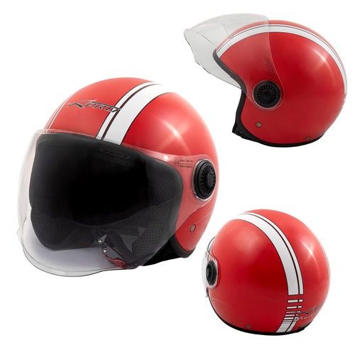 Jet casque moto rouge - moto, scooter