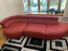 Roche Bobois couch sofa red color 2 pc sectional with 4 pillows Spacious Comfy
