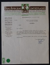 Invoice BEGLES BORDEAUX 1956 AFRICAN WOOD Plywood BAC Illustrated 93