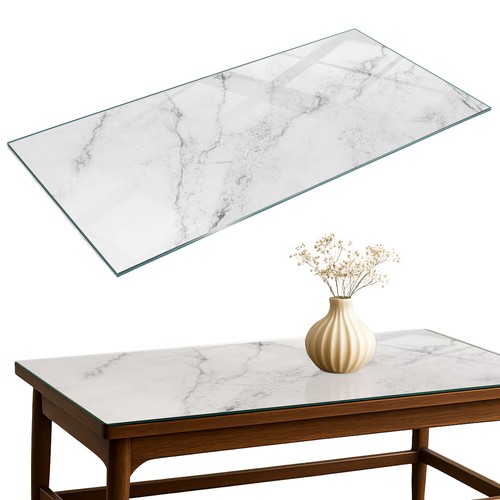 Plateau table verre avec - de,