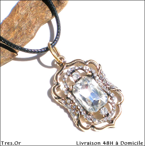 Collier cristal taillé - collier,