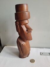 Ancienne statue Moai Rapa Nui Ile de Pâques Easter Island en bois sculpté 27 cm