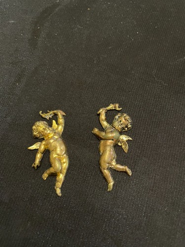 Ancien ornement anges laiton - anges,