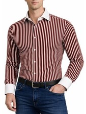 Chemise bordeaux à rayures