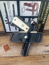 Vintage Kirkpatrick Black Leather Lined OWB Belt Slide For Colt 45 1911