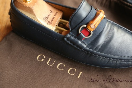 Mocassins cuir bleu gucci - mocassins,