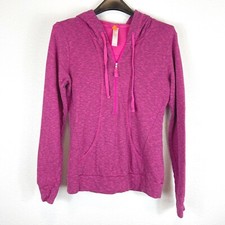 Lucy Women' Size SP 1/2 Zip Athletic Workout Pull-Over Hoodie Pink Black Hoodie 