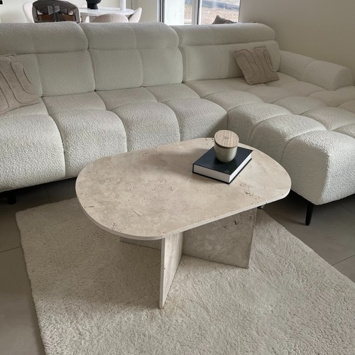 Table basse ovale travertin - ovale,