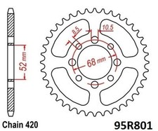 Roue a Chaîne 38 Dents (Chaîne 420) pour Kawasaki AR 50 81-83
