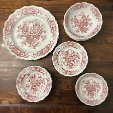 RIDGWAY STAFFORDSHIRE ENGLAND OLD ENGLISH BOUQUET PLATES, BOWLS, SAUCERS