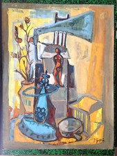 20th Contemporary Painting Signed Jeanne GOFFIN BELLOY Gouache Paper 65 x 50 cm