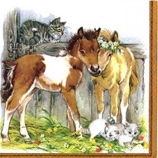 Serviettes en papier cheval