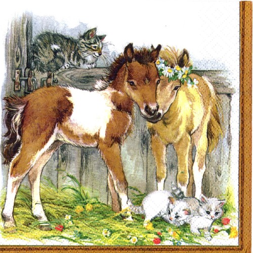Serviettes papier cheval - en,