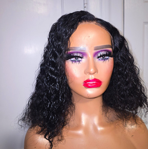 Curly human hair frontal - frontal, wig