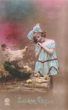 CP PAQUES PETITE FILLE POULE