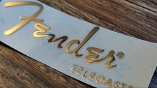 STICKER FENDER TELECASTER GOLD HEADSTOCK LOGO TETE DE GUITARE FENDER TELECASTER