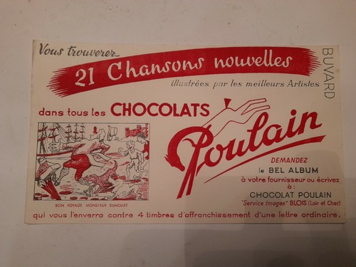 Buvard ancien chocolat poulain - ancien,