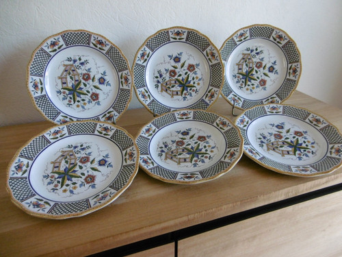 Six assiettes plates - assiettes,