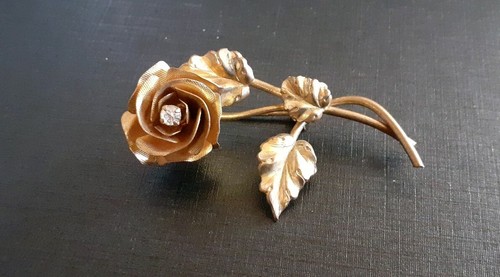 Broche ancienne rose fleur - ancienne,