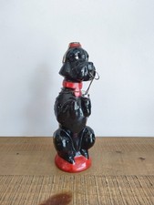 Antique GARNIER France Black Poodle Liqueur Bottle - Vintage - H24.5cm 