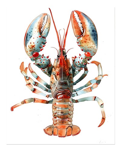 Affiche homard vibrante art