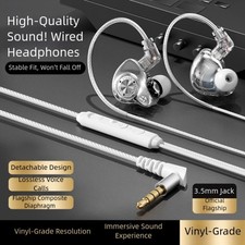 Casque Intra-Auriculaire Détachable HiFi 3 5mm avec Isolation Bruit pour Fans d