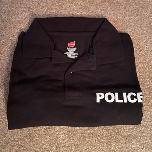 Police black short sleeve polo - black,