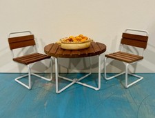 RARE 1970s Vintage Swedish Lundby dollhouse furniture: patio table and chairs