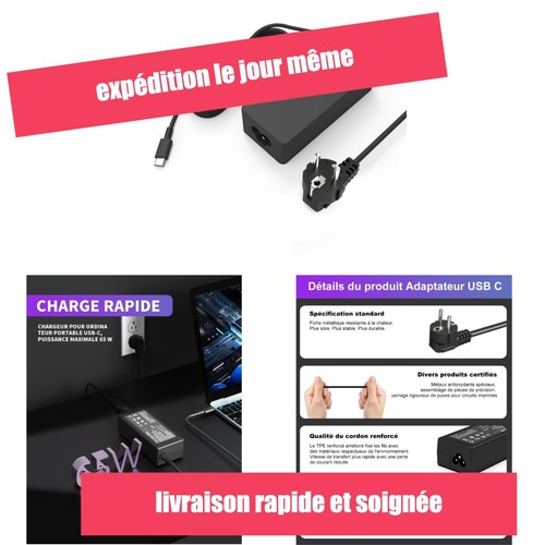 Chargeur usb w - usb-c, 65