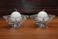 STUNNUNG JG DURAN VINTAGE CRYSTAL CANDLE HOLDERS 2 1/2" ROUND OR VOTIVE NEW