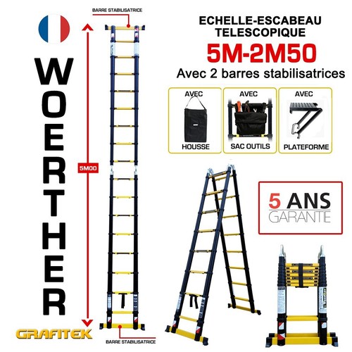 Escabeau telescopique alu - en,