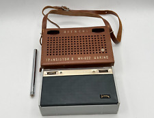 Vintage Hitachi 8 Transistor WH-822 Marine Portable Radio w/ Case Untested AS-IS