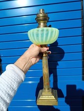 Lampe À Pétrole Onyx Verre Opalescent 