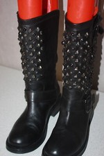 Mi Bottes Bikers Cuir Clouté