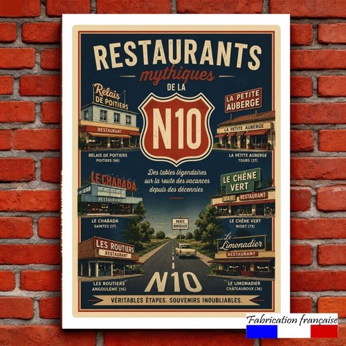 Plaque vintage les restaurants - les,