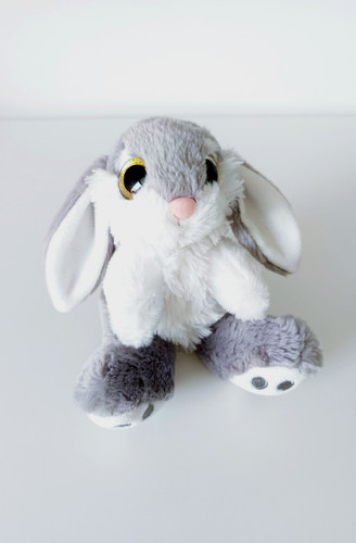 Peluche doudou lapin - lapin, gris