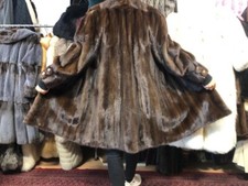 Manteau de Vison Fourrure Demi Buff Pelliccia 38/42