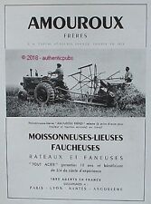1949 FRENCH AD AMOUROUX BROTHERS HARVESTER TRACTOR MOWER AD PUB