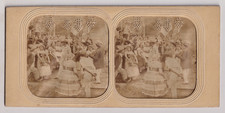 STEREO day/night (French tissue) - genre scene - ball - vintage c.1860