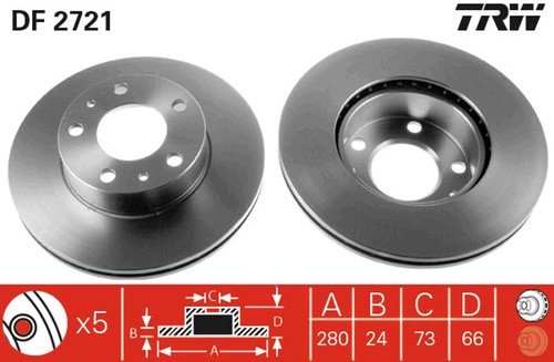 Disque frein avant trw - frein,