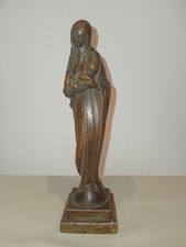 H.19.5 cm / WOODEN STATUE / THE VIRGIN AND CHILD JESUS / SIGNED AND DATED / FOLK ART