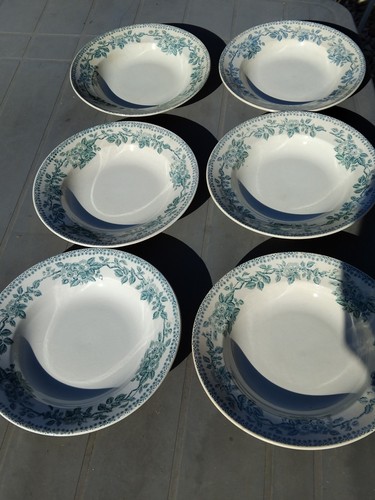 Rare assiettes creuses terre - 6,